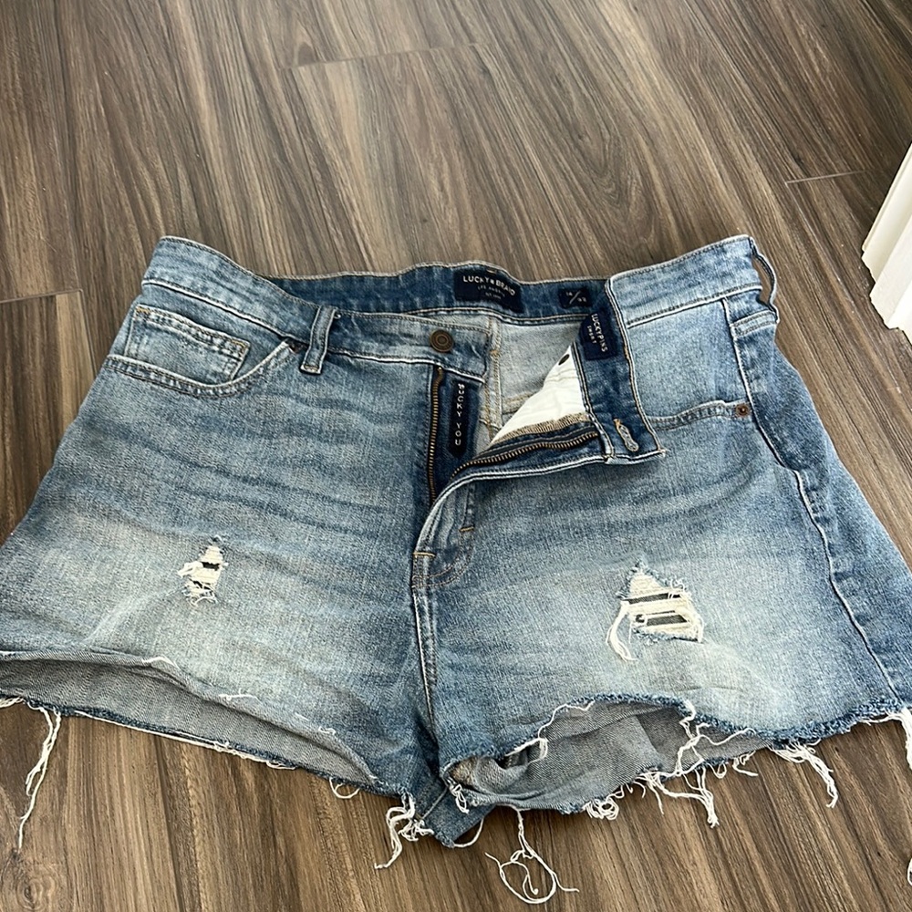 Lucky Brand Light Blue Frayed Jean Shorts